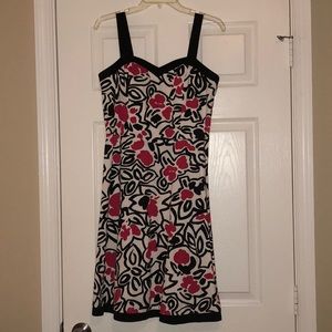 Pink, black, and white sundress